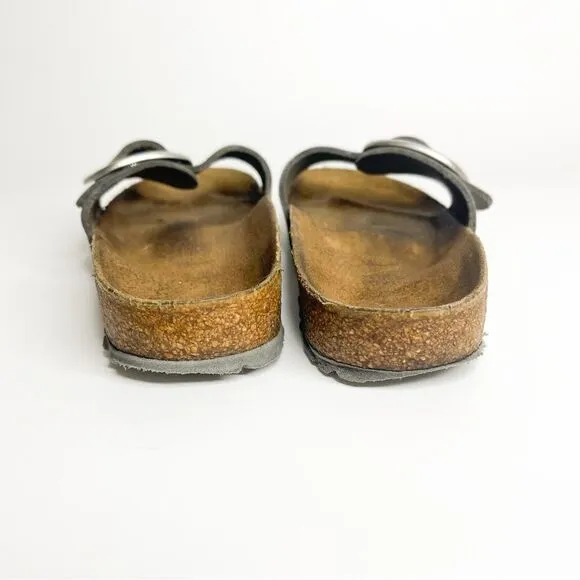 🍋 Birkenstock Arizona Sandals Size 36EU in Dark Gray Leather Double Buckle