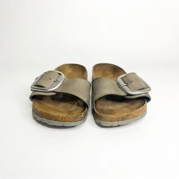 🍋 Birkenstock Arizona Sandals Size 36EU in Dark Gray Leather Double Buckle