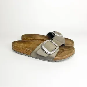 🍋 Birkenstock Arizona Sandals Size 36EU in Dark Gray Leather Double Buckle