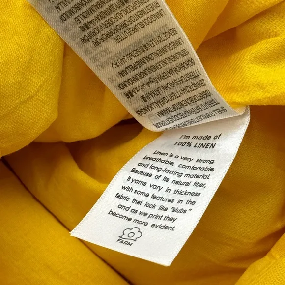 🆕 FARM Rio 🧿 NWOT Linen Cut Out Midi Dress, Yellow - Size XXS
