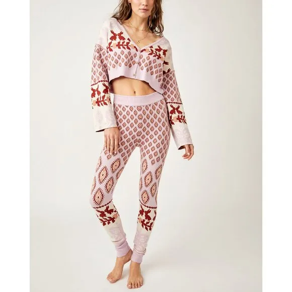 🆕 FREE PEOPLE Snow Bunny Set / Candy Combo Top Pants XS