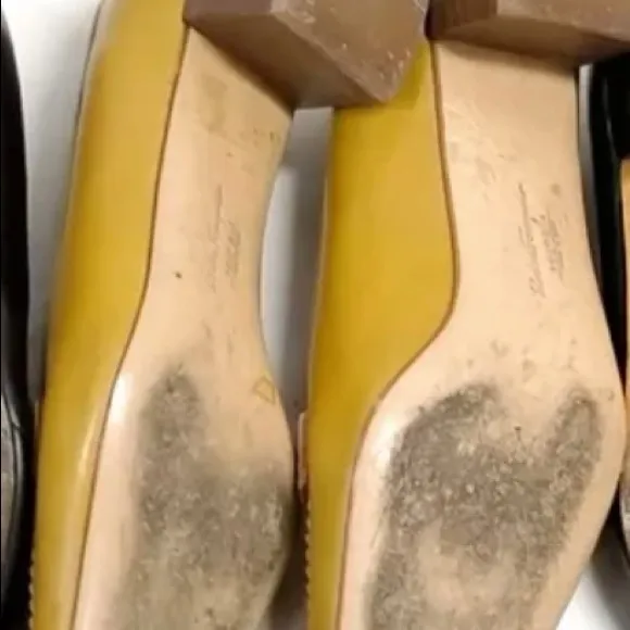 👠 Salvatore Ferragamo yellow leather Shoes heels pumps