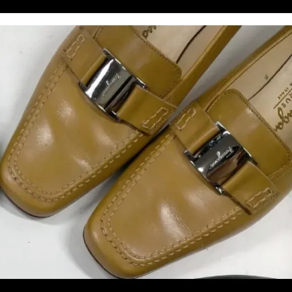 👠 Salvatore Ferragamo yellow leather Shoes heels pumps