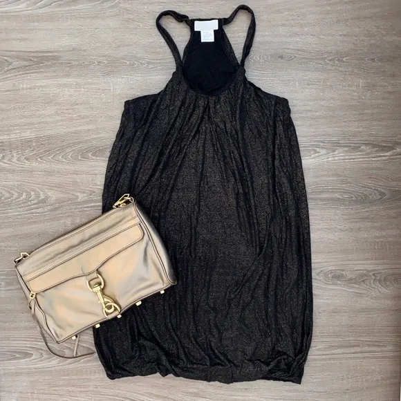 ❤️ Symmetry Black Gold Shimmer Dress. NWOT
