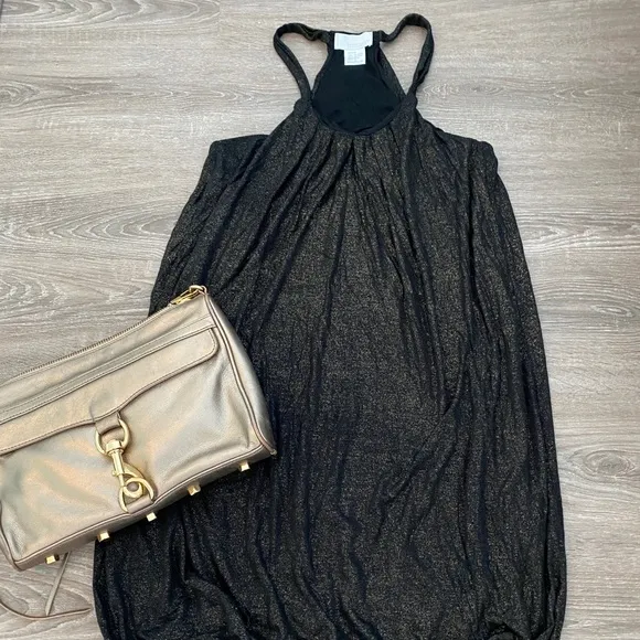 ❤️ Symmetry Black Gold Shimmer Dress. NWOT