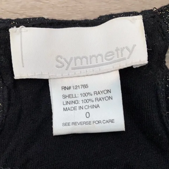 ❤️ Symmetry Black Gold Shimmer Dress. NWOT