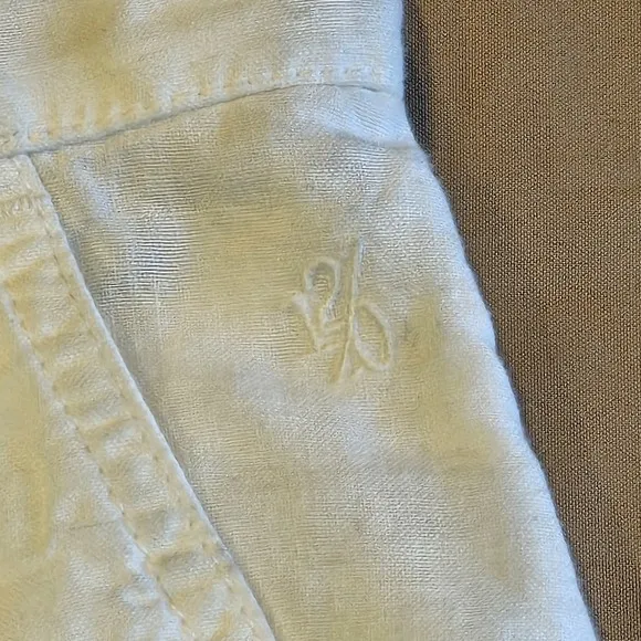 120% Lino Shorts 100% Linen White Bermuda Shorts Size IT 48/ US 38