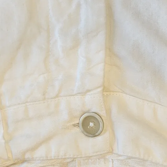 120% Lino Shorts 100% Linen White Bermuda Shorts Size IT 48/ US 38