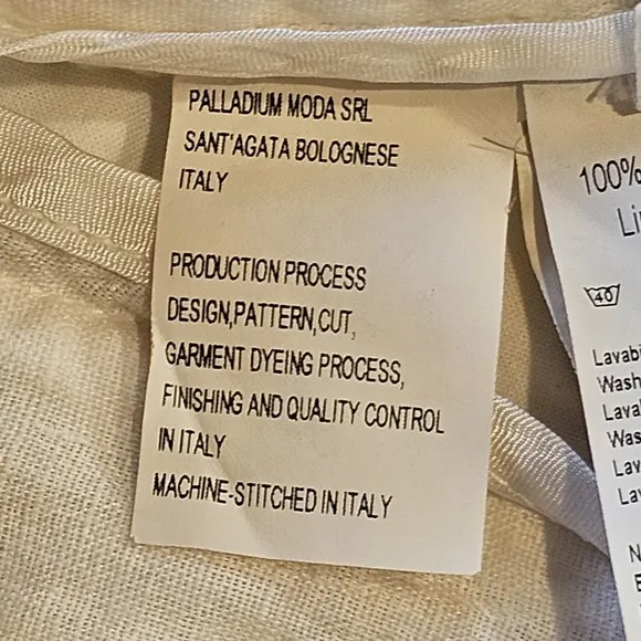 120% Lino Shorts 100% Linen White Bermuda Shorts Size IT 48/ US 38