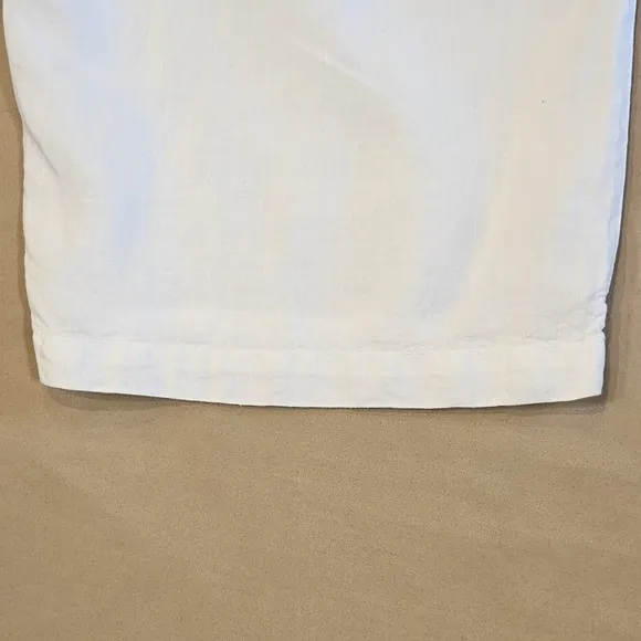 120% Lino Shorts 100% Linen White Bermuda Shorts Size IT 48/ US 38