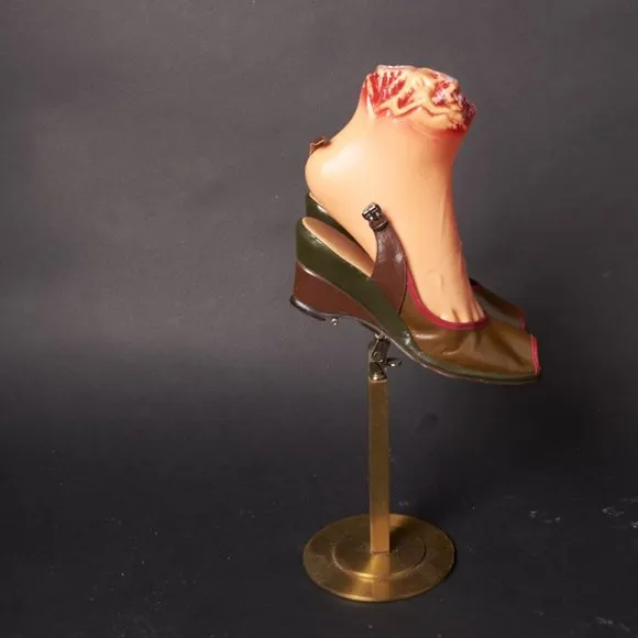 1950s Colored Wedge Peep Toe Heels