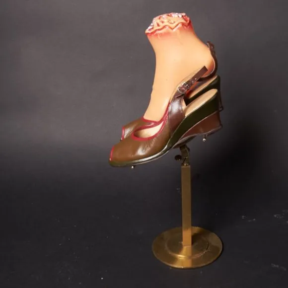 1950s Colored Wedge Peep Toe Heels