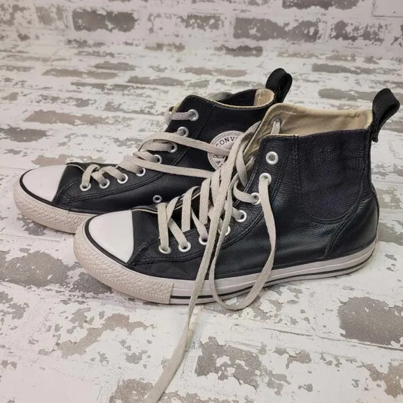2488 Converse Chuck Taylors Black Leather Men's‎ Size 9