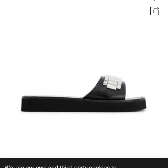 3.1 Phillip Lim Black Sandals with Silver Accents