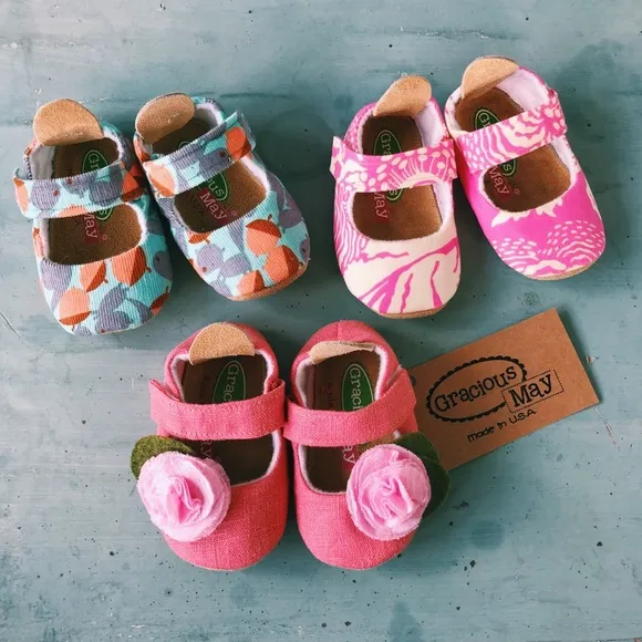 3pr Gracious May Baby Girl Shoes Booties Size 2