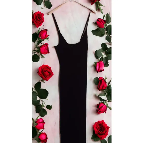 50% Off NWT - Good American Rib Midi Tank Dress in Black Size: 1 (Small)