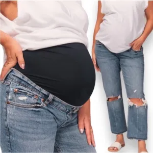 Abercrombie &amp; Fitch Maternity Jeans Ankle Straight Distressed Denim Size 28/6R