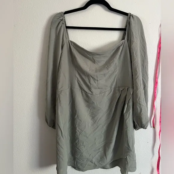 Abercrombie Off-the-Shoulder Mini Dress | Sage Green | Size XLP