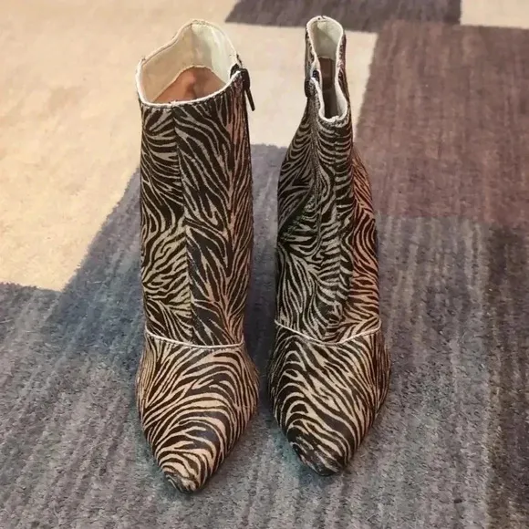 Able Tinsley Tiger Calf Hair Ankle Boots