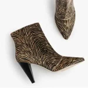 Able Tinsley Tiger Calf Hair Ankle Boots