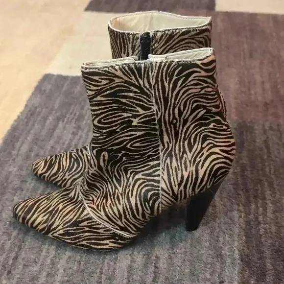 Able Tinsley Tiger Calf Hair Ankle Boots