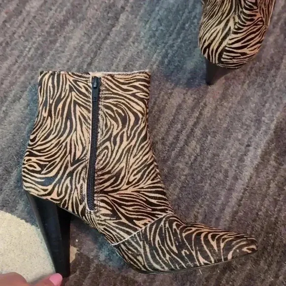 Able Tinsley Tiger Calf Hair Ankle Boots