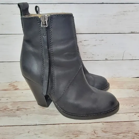 Acne Pistol black leather ankle boots