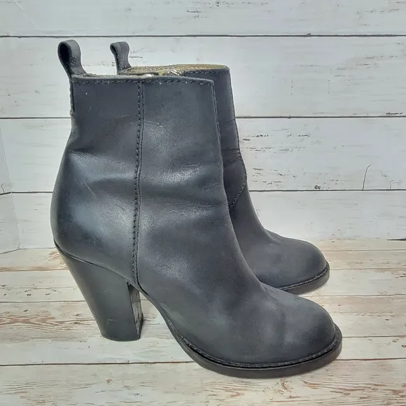 Acne Pistol black leather ankle boots