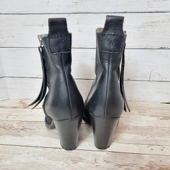 Acne Pistol black leather ankle boots