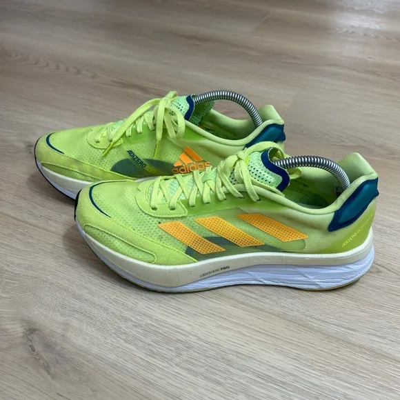 Adidas Adizero Boston 10 Running Sneakers in Lime Orange Men’s Size 9