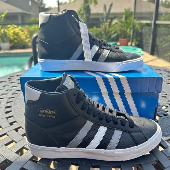Adidas Basket Profi Core Black Grey Men's Athletic Shoes FW3638 Size 7.5