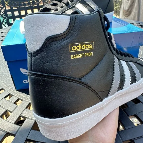 Adidas Basket Profi Core Black Grey Men's Athletic Shoes FW3638 Size 7.5