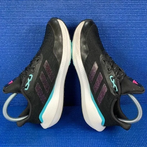 ADIDAS EQ21 RUN Kids-Girls Size 4.5 Black White Running Shoes H01872
