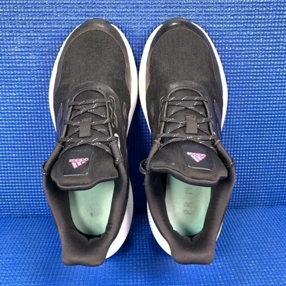 ADIDAS EQ21 RUN Kids-Girls Size 4.5 Black White Running Shoes H01872