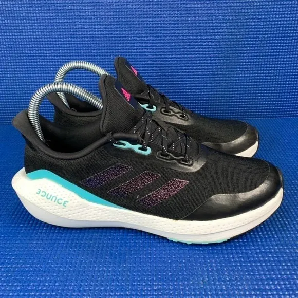ADIDAS EQ21 RUN Kids-Girls Size 4.5 Black White Running Shoes H01872