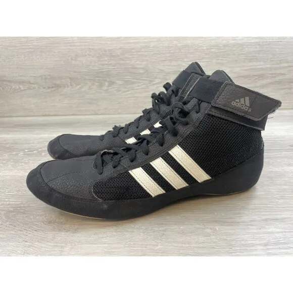 Adidas HVC AQ3325 Men's Shoes MMA Wrestling Leather Sneaker Lace Up US 12 Black