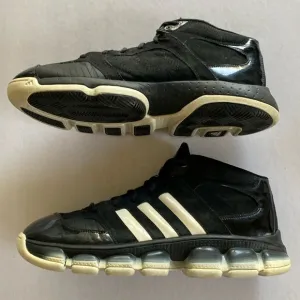 ADIDAS Men’s Black and White Leather Basketball Shoes Art # G08108 Size 12