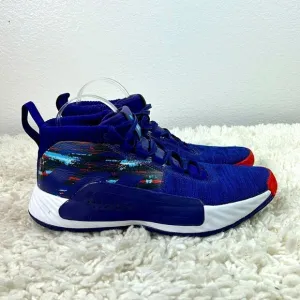 Adidas Mens Dame 5 Basketball Athletic Shoes Lace Up EF0500 Purple Blue  9.5