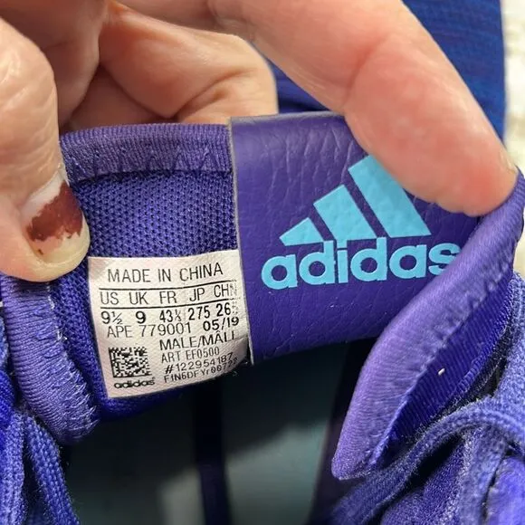Adidas Mens Dame 5 Basketball Athletic Shoes Lace Up EF0500 Purple Blue  9.5