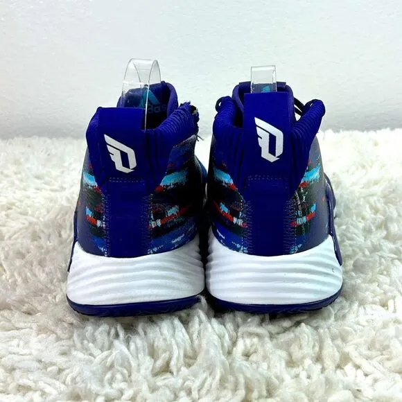 Adidas Mens Dame 5 Basketball Athletic Shoes Lace Up EF0500 Purple Blue  9.5