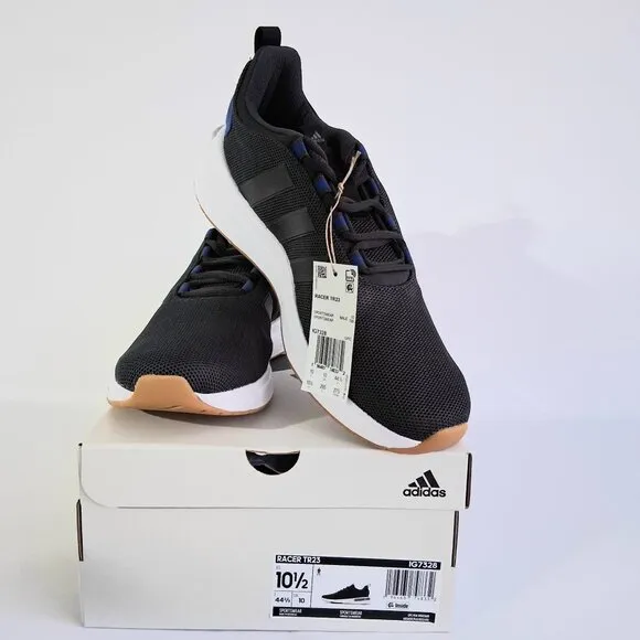 Adidas Men’s Size 10.5 Racer TR23 Carbon/Black &amp; White Running Shoes IG7328