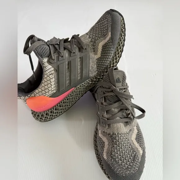 Adidas Mens Ultra 4D 5.0 G58161 Running Shoes Size9.5‎ Grey/Pink Gradient Knit