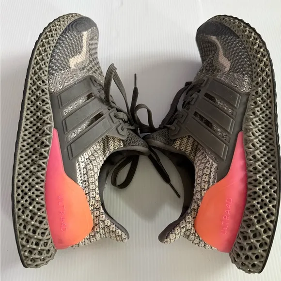 Adidas Mens Ultra 4D 5.0 G58161 Running Shoes Size9.5‎ Grey/Pink Gradient Knit
