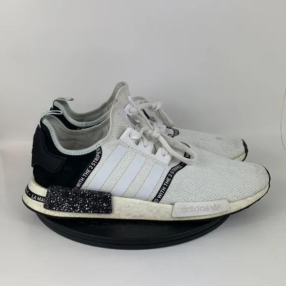 Adidas NMD R1 Boost Speckle Pack White/Black Running Shoes EF3326 Men's Size 14