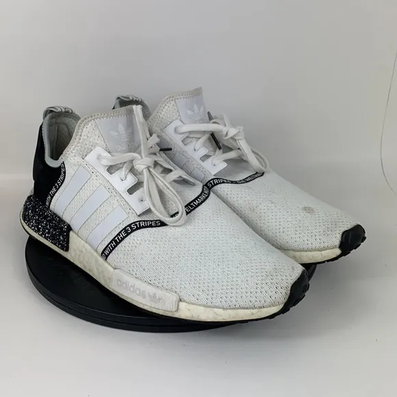 Adidas NMD R1 Boost Speckle Pack White/Black Running Shoes EF3326 Men's Size 14
