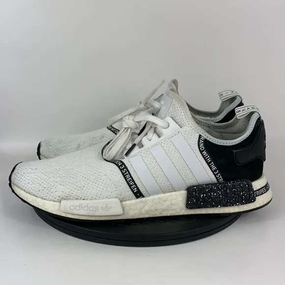 Adidas NMD R1 Boost Speckle Pack White/Black Running Shoes EF3326 Men's Size 14