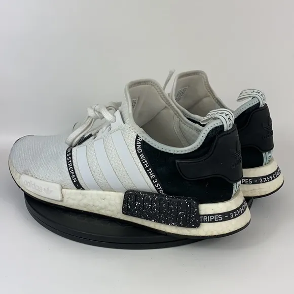 Adidas NMD R1 Boost Speckle Pack White/Black Running Shoes EF3326 Men's Size 14