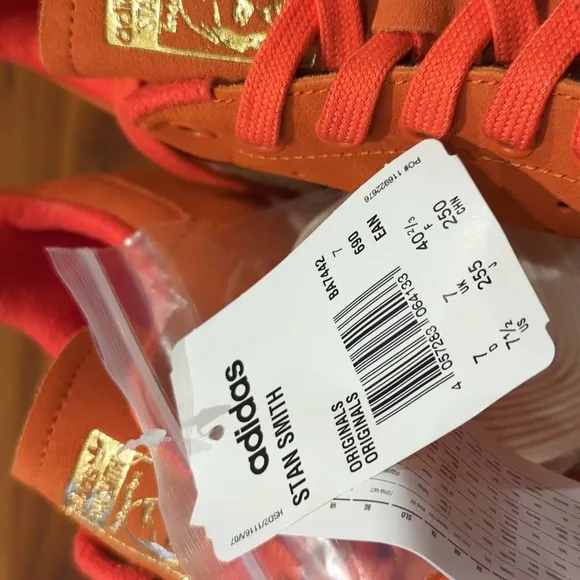 Adidas Originals Stan Smith Orange Suede Men's 7.5 Rare Deadstock