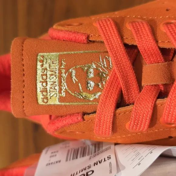 Adidas Originals Stan Smith Orange Suede Men's 7.5 Rare Deadstock