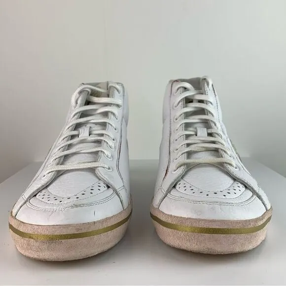Adidas Rod Laver Hi-Top Sneakers White Leather Pink Size 10.5 Vintage Shoes